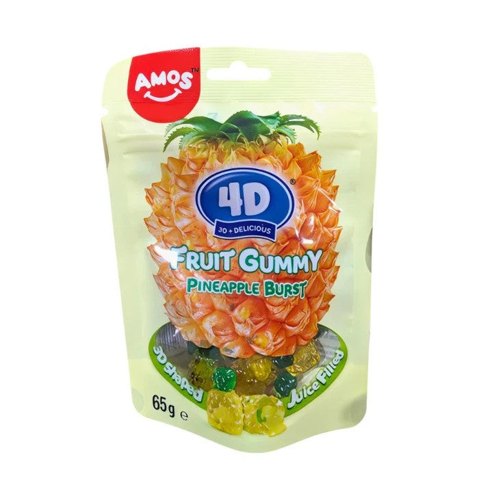 Amos 4D Pineapple Burst Fruit Gummy 65 g