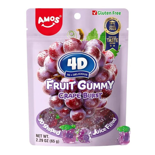 Amos 4D Juicy Burst Grape Fruit Gummy 65 g